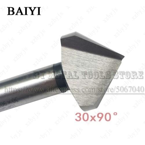 Chamfering knife with tapered shank reamer 30mm 90 degree reamer machine straight groove Straight shank single-edged chamfering