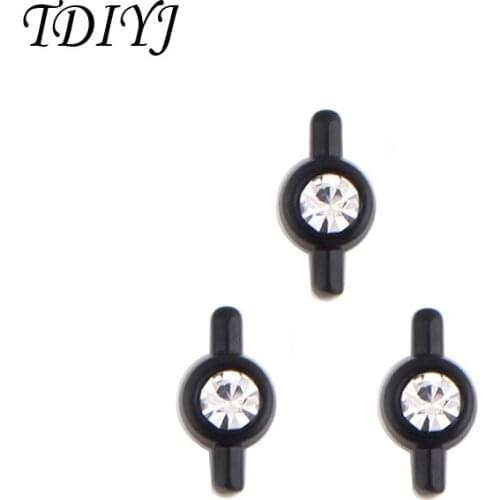 TDIYJ Fashion Black Crystal Silde Charms Keeper for 10mm Mesh Bracelet as Women Jewelry Accessories 6Pcs/lot