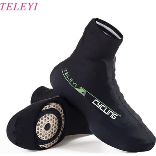 Teleyi Cycling Shoe Sleeves Men Women Team Bike Sports Shoe Covers Outdoor Bicycle Protective Zippered Overshoes Windproof