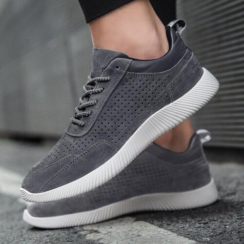 Mens Casual Shoes lace up breathable Trend Wild Fashion Mens Shoes Low Top Shoes summer breathable Men Genuine Leather Shoes