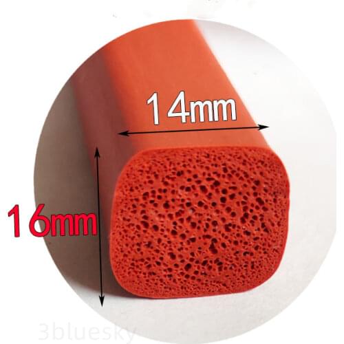 Silicon Foam Sponge Bar Heat Insulation Rubber Seal Strip Round Edge 14x14mm 14x16mm 22x18mm 43x26mm Red White