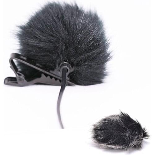 1PC Black Fur Windscreen Windshield Wind Muff for Lapel Microphone Mic to Lapel Microphone Windscreen With Clamp Clips