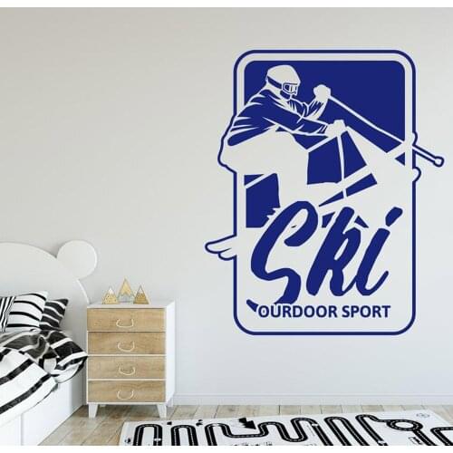 Diy SKIING Home Decor Vinyl Wall Stickers For Living Room Bedroom Diy Pvc Home Decoration Accessories