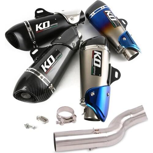 Slip On Motorcycle Exhaust Middle Link Pipe And 51mm Muffler Stainless Steel For TRIUMPH STREET TRIPLE 765 S R RS 2017-2021