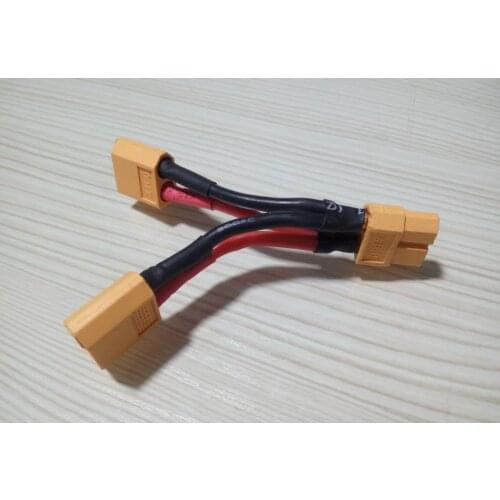 XT60 T Plug Y Cable 2 Male to 1 Female Parallel Cable Battery Pack Connector length 5cm Wire diameter 14AWG High Power