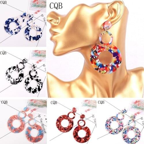 Acetate new fashion acrylic ladies earrings 2019 bohemian style geometric personality party fashion hanging chandelier jewelry