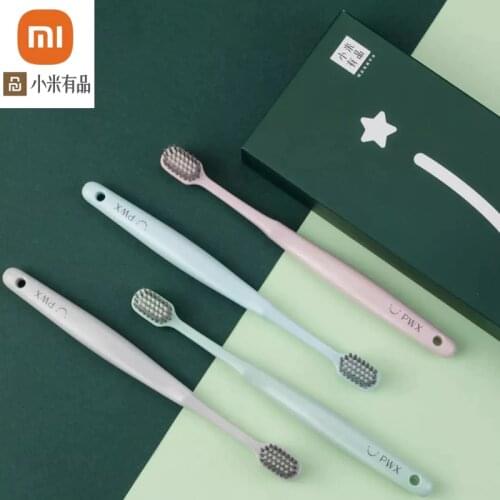 Youpin Toothbrush with wide head and fine soft bristles, the tip is as fine as 0.01 mm, 4 packs of PBT material