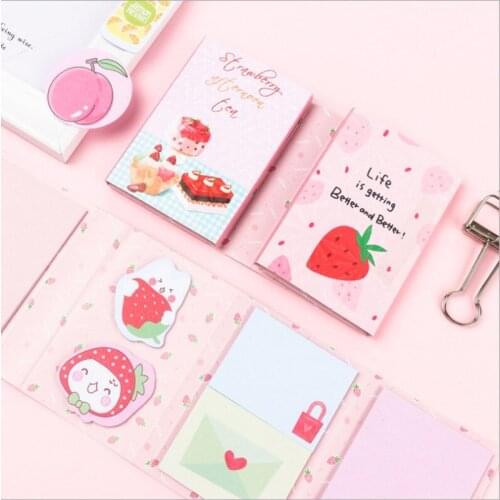 1pack/lot cute Fresh fruit 4 Folding Memo Pad Sticky Notes School Supply Bookmark Label