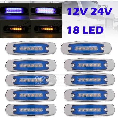 10pcs Truck Light Accessories 12V 24V 18 LED Car Truck Side Marker Signal Lamp Indicator Warning 4Modes Ail Light Trailer