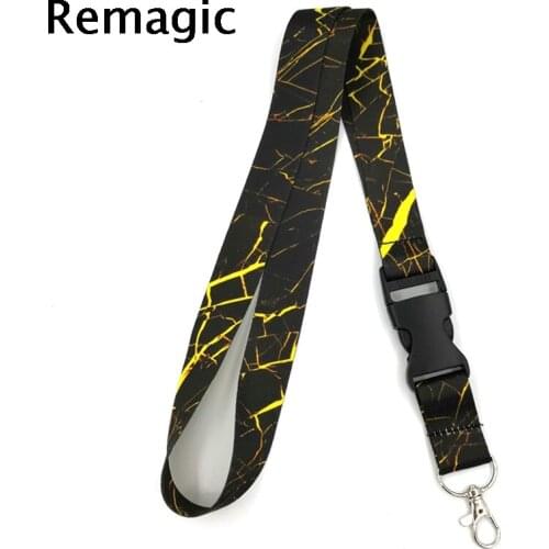 20pcs Marble pattern Lanyard Keys Phone Holder Funny Neck Strap With Keyring ID Card DIY Animal webbings ribbons Hang Rope
