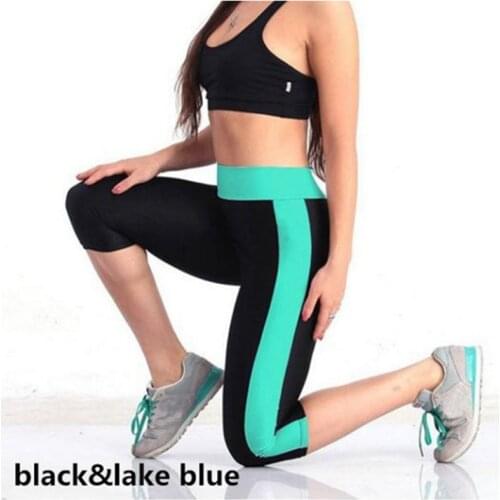 New Summer Women Running Tights Elastic Breathable Sports Pants Slim Push Up Exercise Gym Fitness Yoga Capris 3/4 Pants Legging