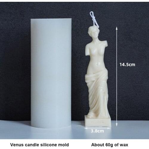 3D Venus Goddess Candle Mold Silicone Nordic Style Humanoid Resin Candle Making Soap Aroma Mould Home DIY Crafts Decoration