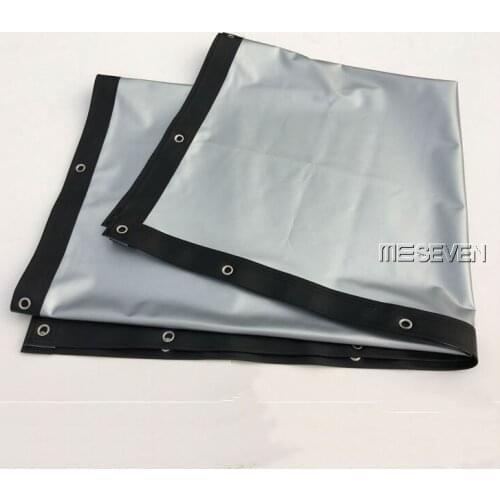 72 inches 16:9 Portable Foldable PVC Metal Silver Front Projection Screen for 3D Smart DLP Home Theater Projectors with Eyelets