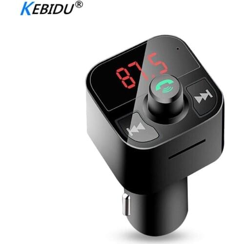Kebidu Car Bluetooth Charger Transmitter MP3 Radio Player With Dual USB Charger Voltage LED Display TF Card Music HandFree Kit