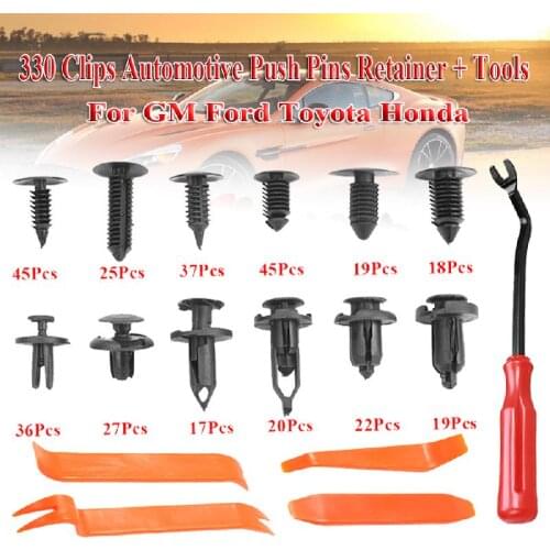 Car Body Push Retainer Pin Rivet Fasteners Trim Moulding Clip Expansion Screws Kit New For GM Ford Toyota Honda +Tools
