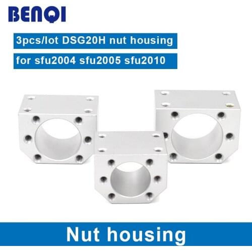 Free shipping 3pcs/lot 2005 ball nut housing bracket holder aluminium material for 20mm ball screw SFU2005 SFU2004 SFU2010
