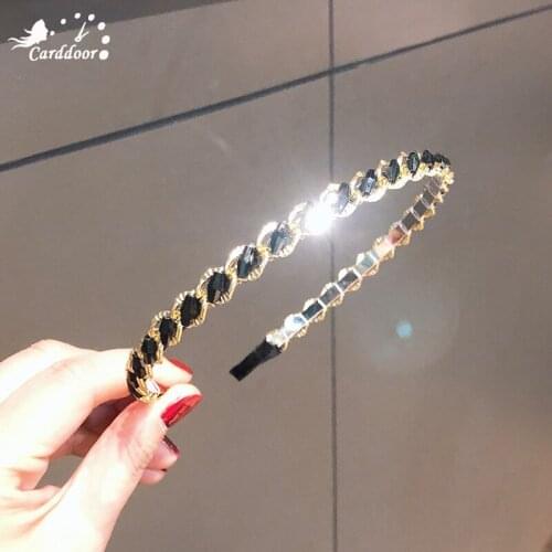 Carddoor Hair Accessories Shiny Headband Braided Headband Fashion Simple Wild Temperament Baffle Headband Gift Party Gift