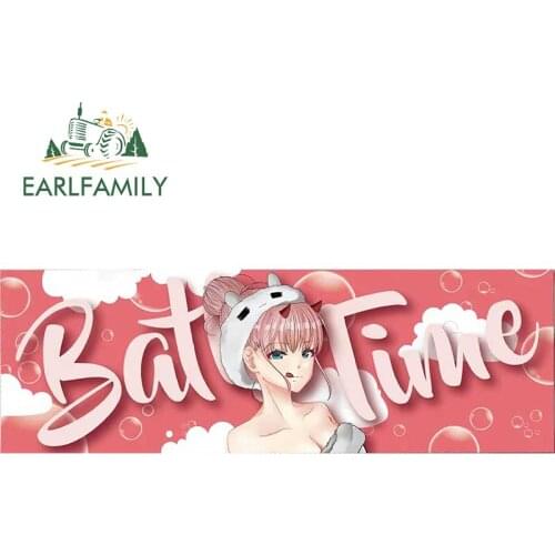 EARLFAMILY 13cm x 4.3cm for Darling inThe Franxx Zero Two Bath Slap Car Stickers and Decals Anime Waterproof Sunscreen Decor