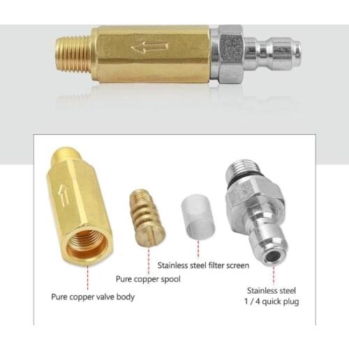 Water Filter 1/4 Quick Disonnect Pressure Washer Brass In-line for Turbo Nozzle Thickening Valve Body with Stable Structure