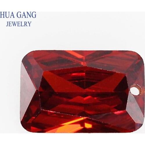 Garnet Loose CZ Stones Single Hole 5A Octangle Shape Cubic Zirconia Stone For Jewelry Making Size 4x6~15x20mm High Quality CZ