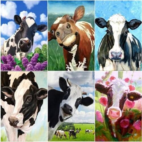 GATYZTORY Oil Picture By Numbers Cattle On Canvas 40x50CM HandPainted Picture Art Painting By Numbers Animal Gift Home Decor