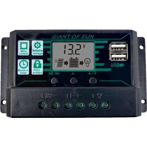 MPPT/PWM Solar Charge Controller 100A 60A 50A 40A 30A Solar Power Regulator 12V 24V Auto Dual USB LCD Display Load Discharger