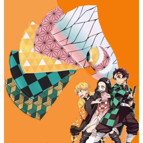 Anime Demon Slayer Kamado Tanjirou Nezuko Handmade Mask Cosplay Props for Adults Facial Mask Face Accessorie Gift