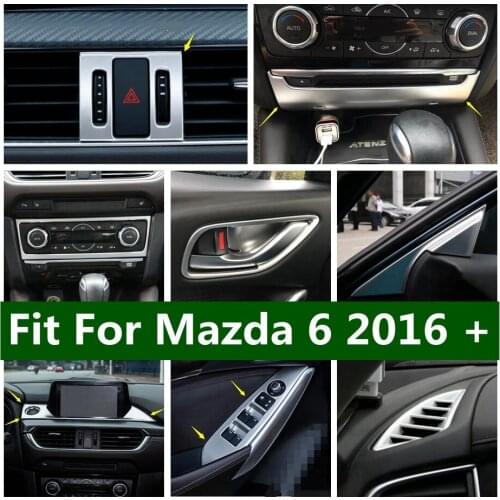 Matte Interior Refit Kit Air AC Control Panel / Dashboard Media Screen / CD / Warning Lights Cover Trim For Mazda 6 2016 2017