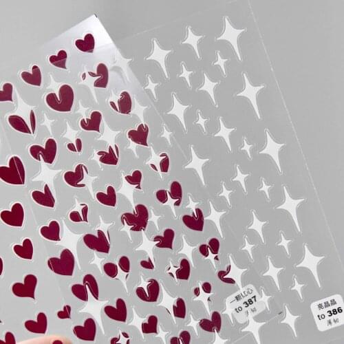 Heart & Star Nail Sticker 3D Engraved Nail Stickers high quality Nail Art Decorations Nail Decals Design