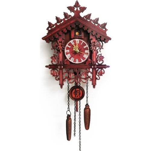 Wall Cuckoo Clocks Modern Black Forest Wooden Living Room Cuckoo Clock Black Forest Hand-Carved Cuckoo Clock House Home Decor
