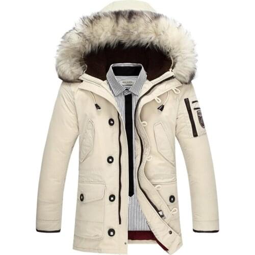 2019 new brand clothing jackets thick keep warm men is down jacket high quality fur collar hooded down jacket winter coat Male