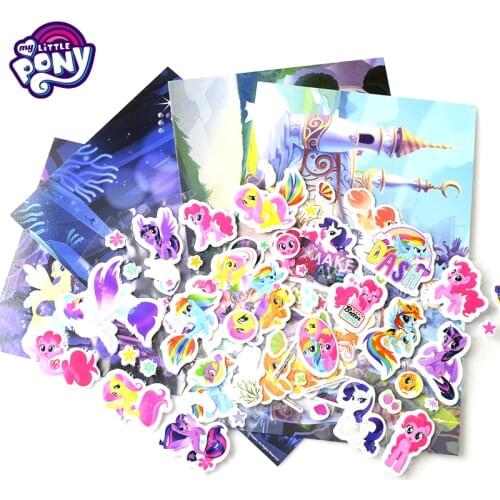 Genuine My Little Pony Stickers Rainbow Unicorn Horse Tattoo Nail Sticker for Children Baby Kids Toys Gift for Car Luggage Phone