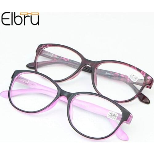 Elbru Oval Floral Reading Glasses Resin Lens Prebyopia Spectacles Hyperopia Eyeglasses High Definition Eyewear +1.0to+4.0 Unisex