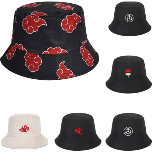 New Unisex Cotton Naruto Uchiha Bucket Hats Women Summer Sunscreen Hat Men Fedoras Outdoor Fisherman Hat Beach Cap Dropshipping