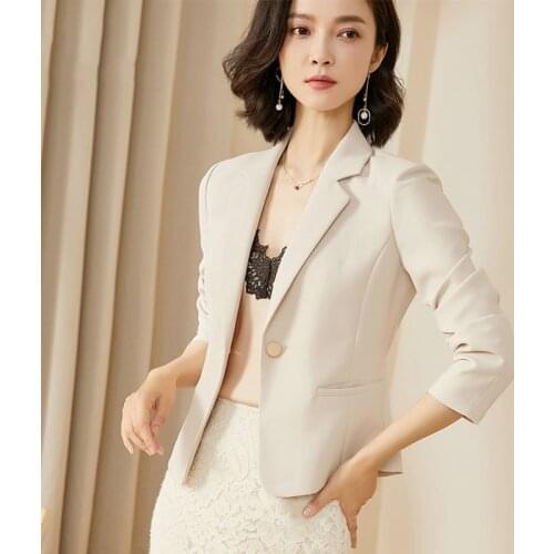 PEONFLY Spring Autumn Fashion Womens Long Sleeve Single Button Jacket Loose Casual Women Blazers Jackets Work Wear Coat