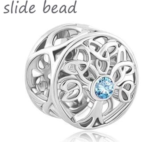 Fit Pandora charm bracelets Crystal blue water the tree of life charm bracelet beads Beads for jewelry making