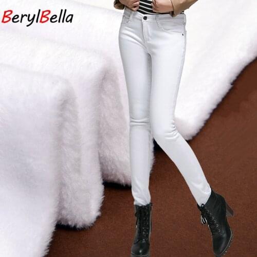 Casual Winter Women Pants Plus Size Warm Thicken Stretch High Waist Jeans Femme Trousers Fashion Slim Pencil Pants