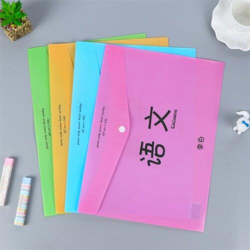 Cartoon PVC office snaps transparent document subject A4 plastic bag student bag paper folder Stationery office supplies for
