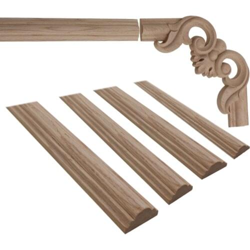 Wood Carving Deca Wooden Miniatures Unpainted Furniture Cabinet Decorative Figurines Applique Home Decoration The Moulding DIY