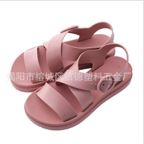 Flat Sandals Women Shoes Gladiator Open Toe Buckle Soft Jelly Sandals Female Casual Womens Flat Platform Beach Shoes