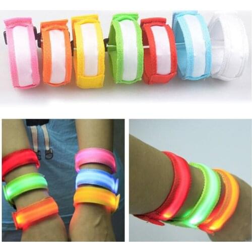 LED Flashing Wrist Band Bracelet Arm Band Belt Cloth Multi Colors Light Up Dance Party Glow for Party Decoration Gift