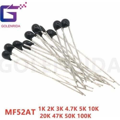 20pcs MF52AT MF52 B 3950 NTC Thermistor Thermal Resistor 5% 1K 2K 3K 4.7K 5K 10K 20K 47K 50K 100K
