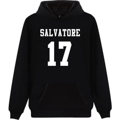 Harajuku Salvatore 17 Vampire Diaries Mystic Falls Timberwolves Hoody Mens Sweatshirts Casual Unisex Hoodies Print Hooded Men