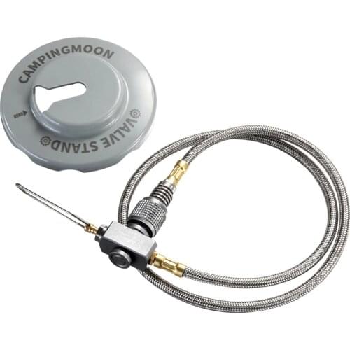 75cm Outdoor Camping Gas Stove and Gas Canister Extent Hose Connector with Valve and Adapter