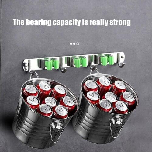 Broom Hanger Mop and Broom Holder Broom Organizer Grip Screws Storage Mounted Clips with Wall Garden Rack U2B9