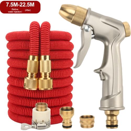 7.5-22.5M Garden Hose Retractable Water Hose Set with High Pressure Nozzle Water Gun Head for Garden Watering Flowers Car Wash
