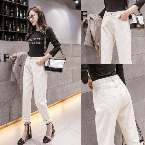 Lente Onregelmatige Pocket Patchwork Jeans Vrouw Hoge Taille Enkellange Denim Vrouwelijke Losse Ongedwongen Harembroek Mujer Ste