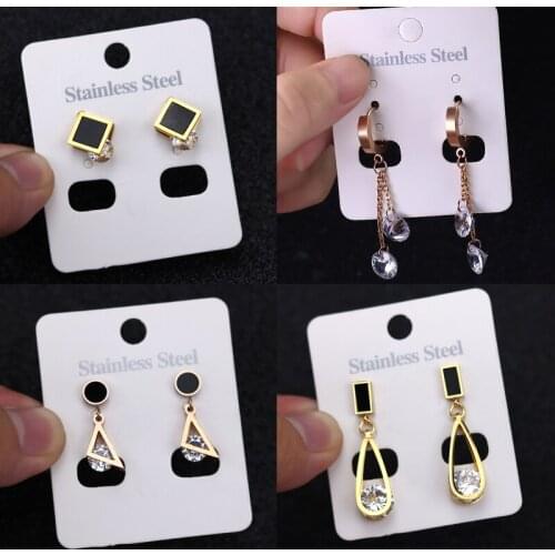 Cubic Zirconia Earring Clips Hoop Earring Dangle Stud Earring Unusual Jewelry Ctainless Steel Comen Earring Fashion Jewelry 2021