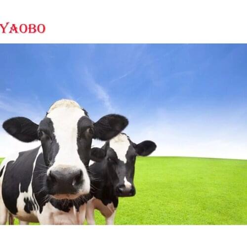 Farm cow 5D DIY Cross Stitch,Diamond Painting square round diamond Mosaic Embroidery crafts Home Decoration