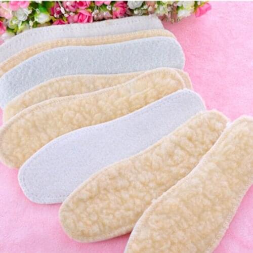 1 Pair 26.5cm Winter Warm Thicken Fleece Insoles Unisex Practical Shoes Insoles
